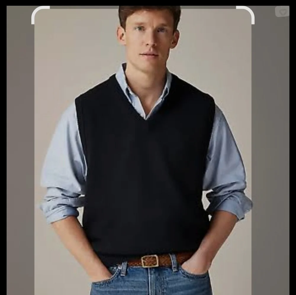 J.crew Men's Black V-Neck Sweater Vest